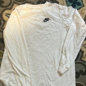 Nike White Long Sleeve Tee Classic Design